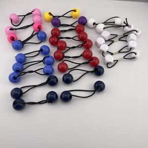 Vintage Lot Girl's assorted colors Knocker Ball Bobble Twin Hair Tie Pony holder